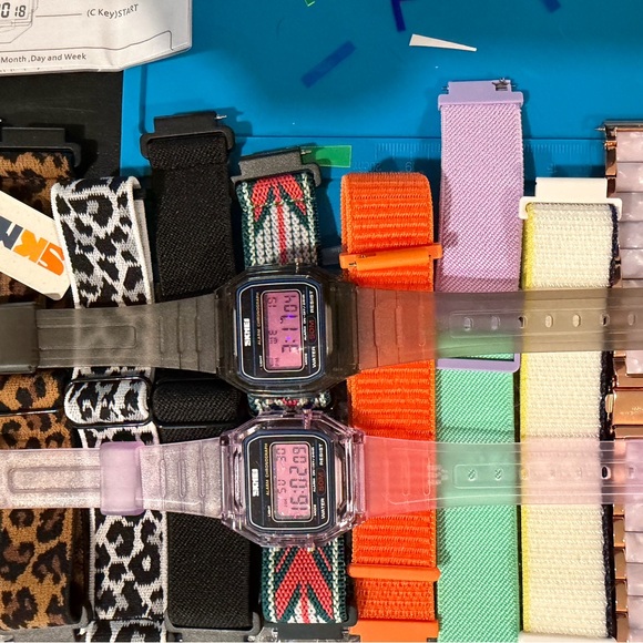 Colorful Digital Watches with Interchangeable Straps